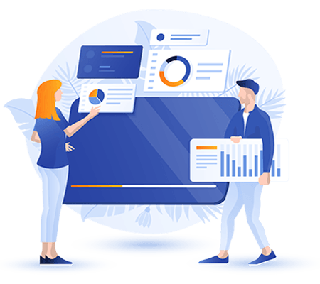 Web portal development by egforit Software - illustration representing developers building a business portal solution