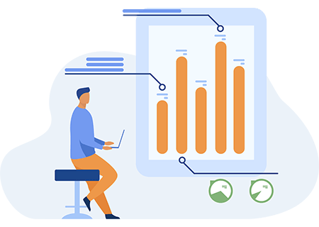 digital-web-portal-development-business-visualisation Business person using data visualisations created with web portal development