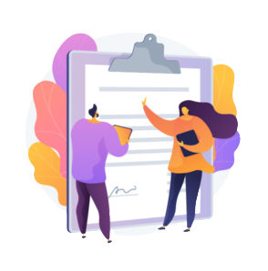 microsoft-licence-optimisation- a graphic of two people planning, representing our microsoft licence optimisation