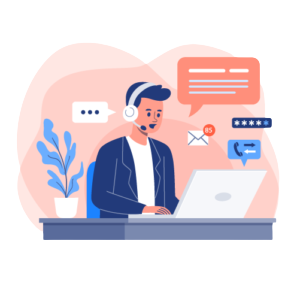 microsoft-licence-support- graphic of man instant messaging. representing our microsoft support services